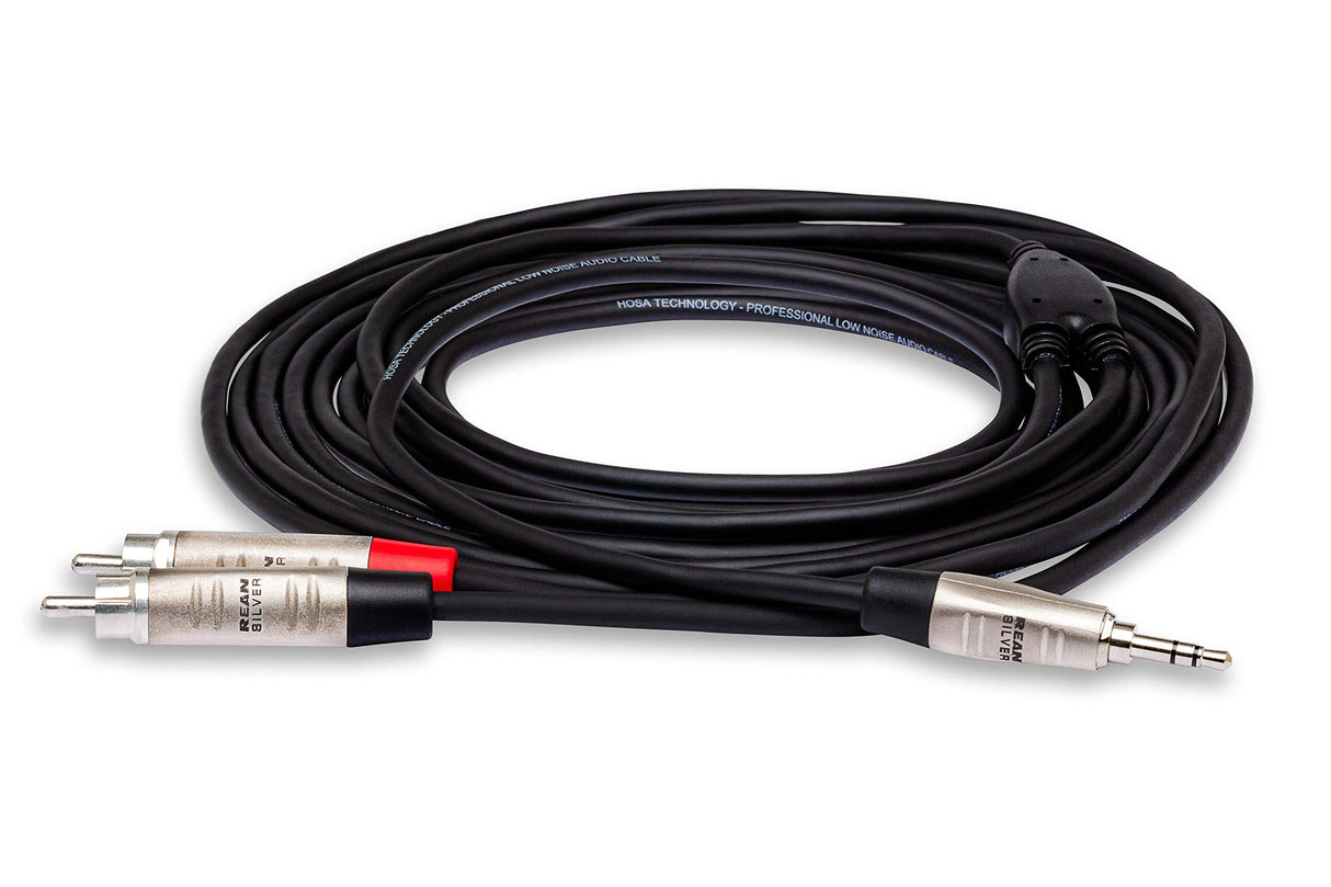 Hosa HMR-006Y 6 Foot REAN 3.5mm TRS Male to Dual RCA Male Stereo Breakout Cable