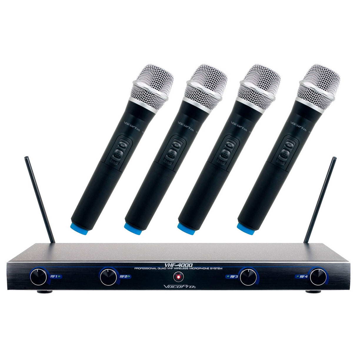 VocoPro VHF-4000-1 Professional Quad VHF Wireless Microphone System