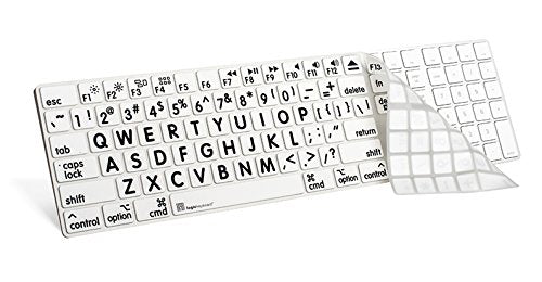 Logickeyboard LargePrint Black on White Magic Numeric Keyboard Cover, US