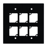 Ace Backstage Co. WP-206 Double Gang Aluminum Wall Panel for 6 CONNECTRIX Black