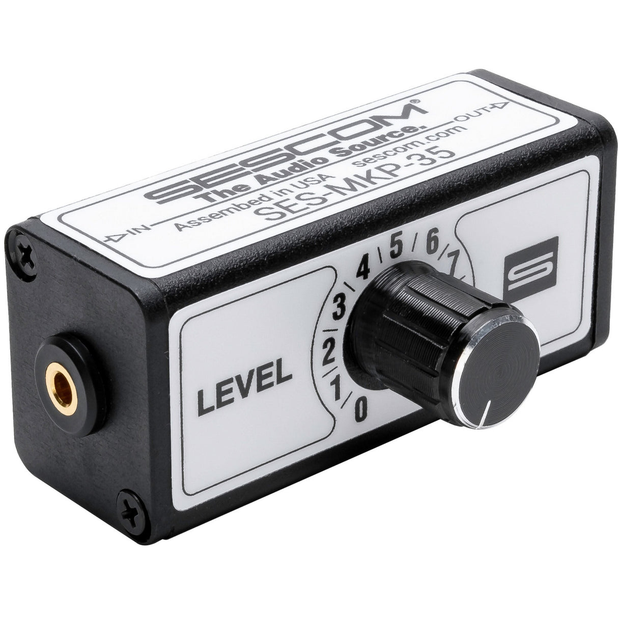 Sescom SES-MKP-35 Inline Stereo Headphone Level Control with 3.5mm TRS Connectors