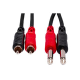 Hosa CPR-203 Dual 1/4-Inch TS to Dual RCA Stereo Interconnect Cable, 3m