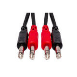 Hosa CSS-203 Dual 1/4-Inch TRS to Dual 1/4-Inch TRS Stereo Interconnect Cable, 3m