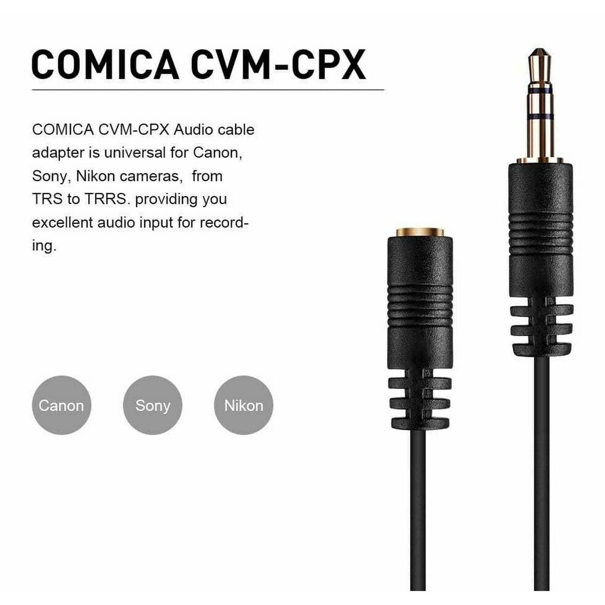 Comica CVM-D-CPX 3.5mm TRS Male to TRS Female Camera Audio Cable (Used)