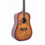 Washburn DFBDA Deep Forest Burl Dreadnought Acoustic Guitar, Amber Fade