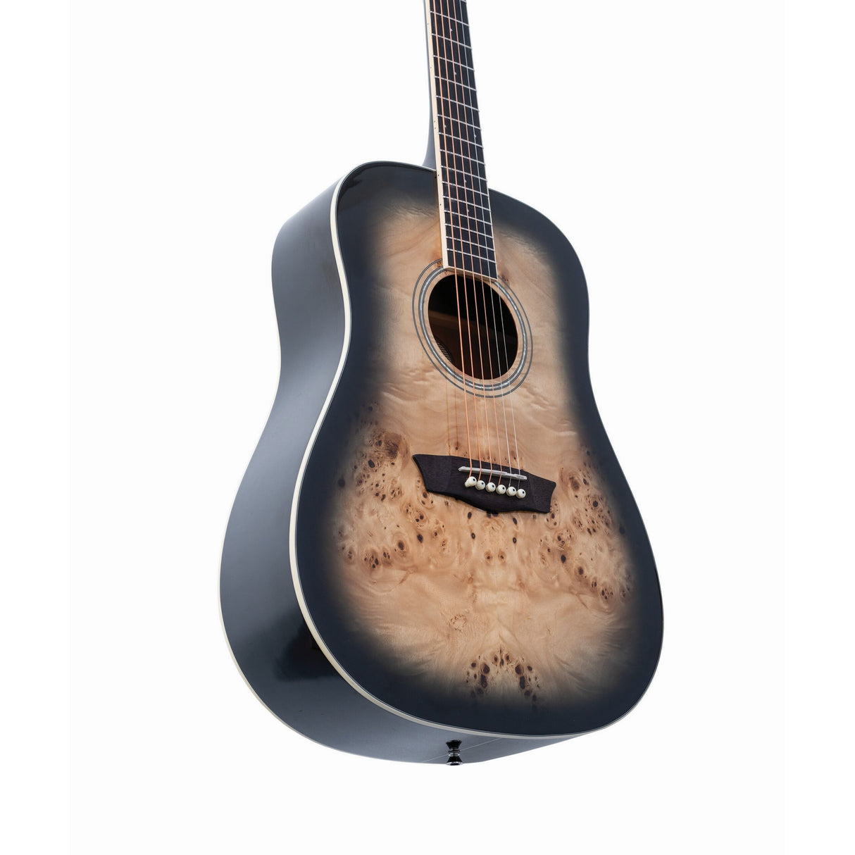 Washburn DFBDB Deep Forest Burl Dreadnought Acoustic Guitar, Black Fade