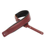 Levy's 3-Inch Wide Burgundy Genuine Leather Guitar Strap, Burgundy