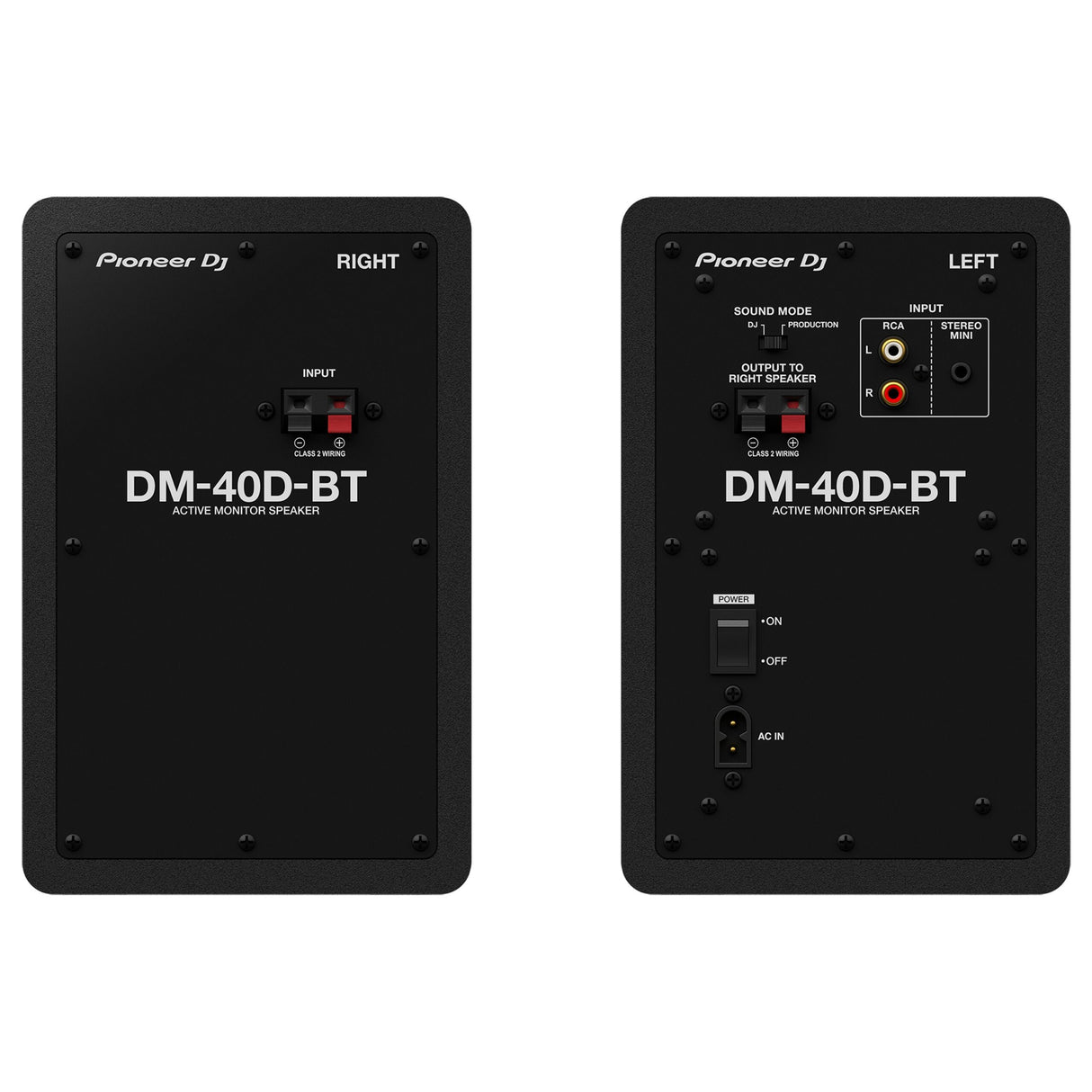 Pioneer DJ DM-40D-BT 4-Inch Bluetooth Desktop Monitor, Black