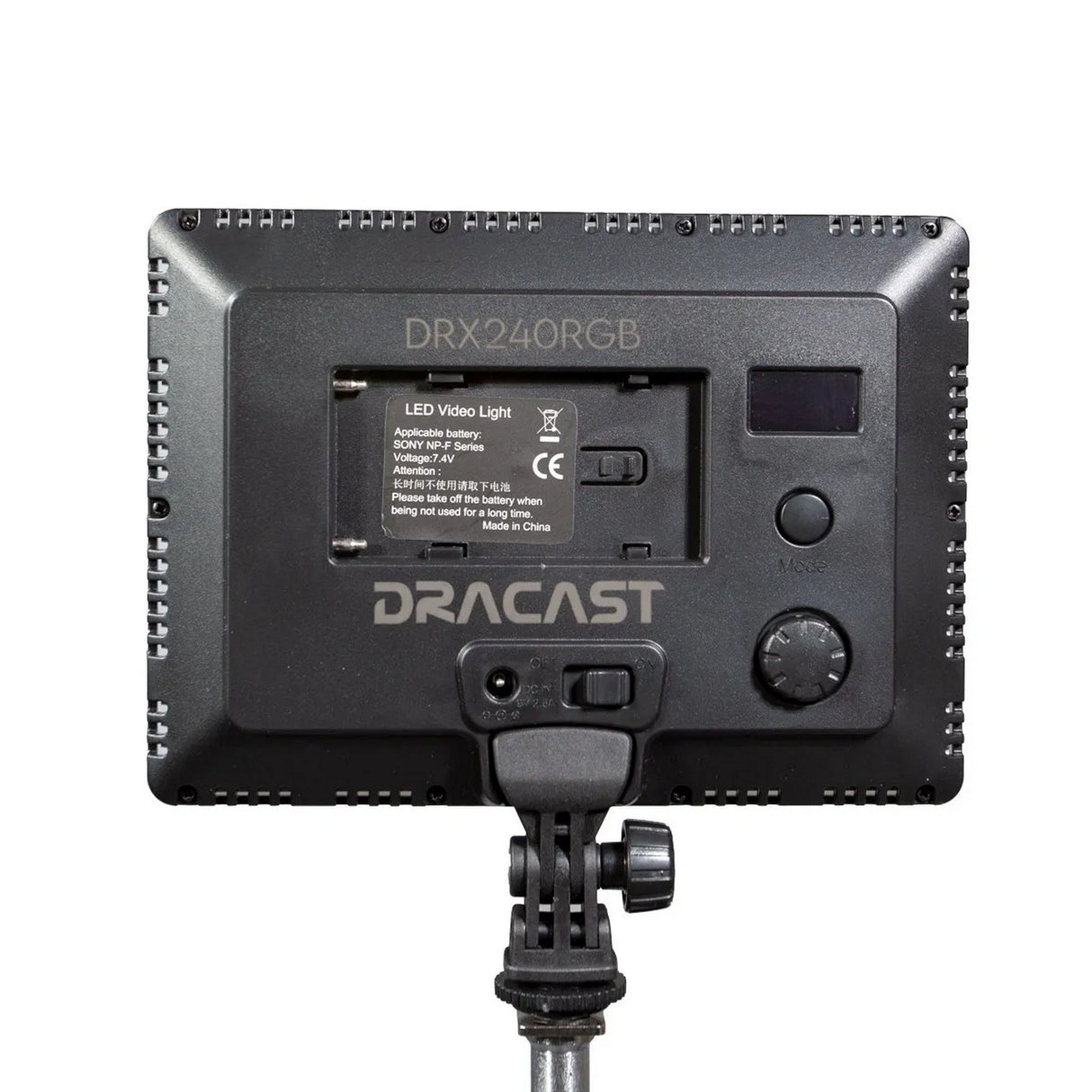 Dracast DRX240RGBBC X Series LED240 RGBWW On Camera LED Video Light with Battery and Charger