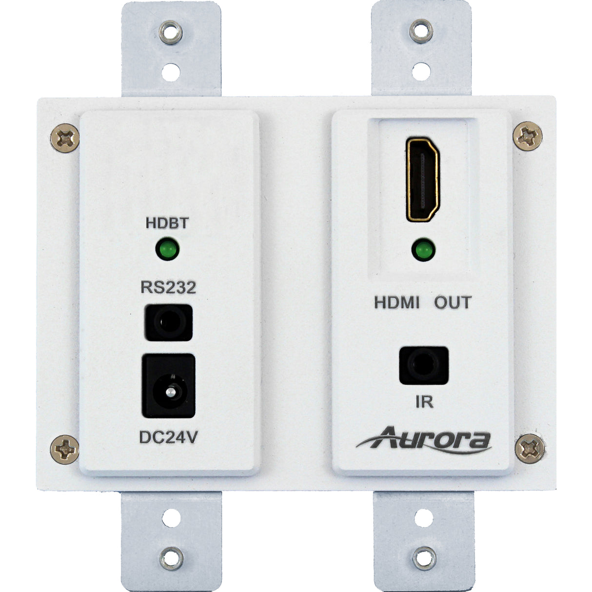 Aurora DXW-2-RX1-W | 4K HDMI HDBaseT Wall Plate Receiver White