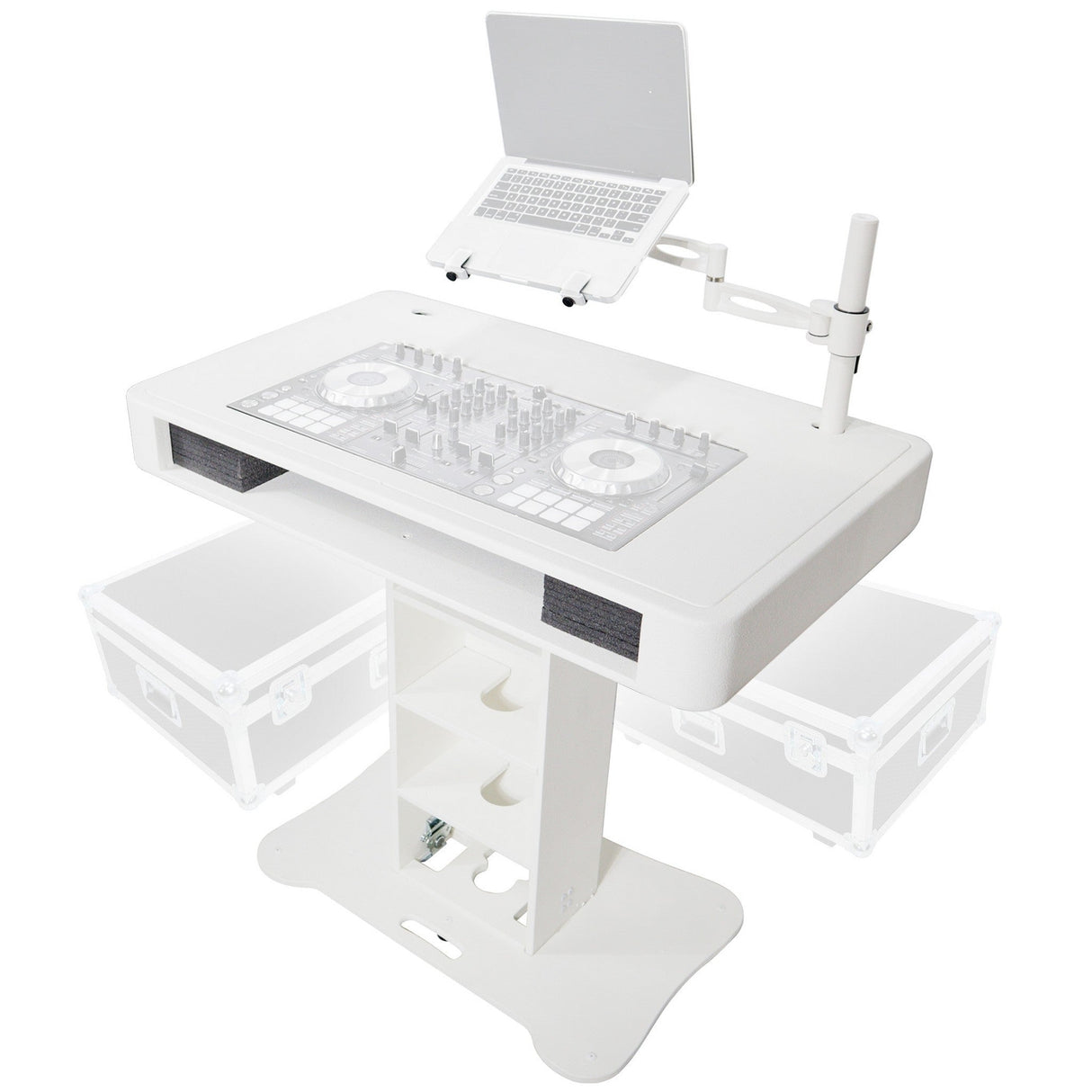 ProX XZF-DJCT W CASE Control Tower DJ Podium for Pioneer DJ DDJ-REV7, XDJ-XZ, DDJ-1000, RANE One, White