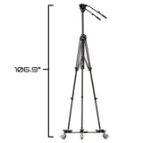 E-Image EI-GA780-KIT Geared Aluminum Pedestal Tripod with Fluid Head