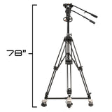 E-Image EI-GH20-KIT GH20 Fluid Head with AT7903 Tripod Pedestal and EI-7004B Dolly