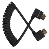 Kondor Blue 12-24-Inch Full HDMI Right Angle Braided Coiled Cable, Black