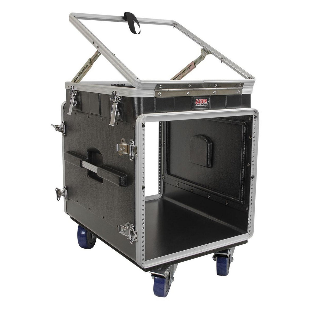 Gator Cases GRC-12X10 PU 12U Top And 10U Bottom With Casters ATA Molded PE Pop Up Console Rack