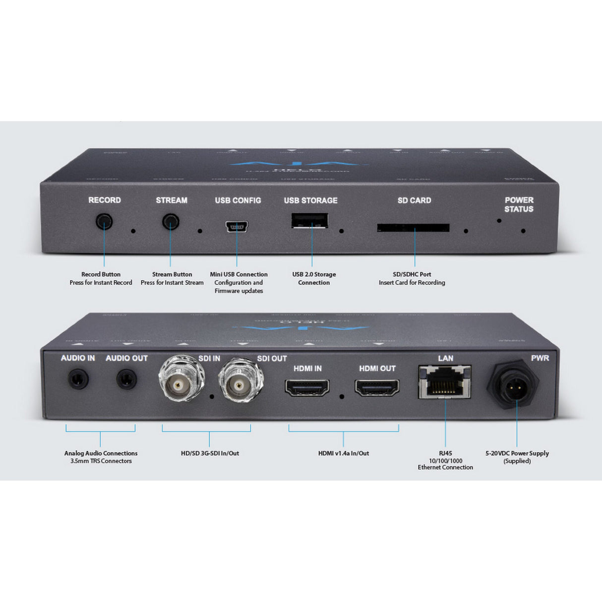 AJA HELO Affordable H.264/MPEG-4 Streaming / Recording Device for 3G-SDI and HDMI