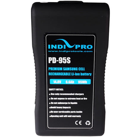 IndiPRO 2VMDCA | Two Compact 95Wh V-Mount Li-Ion Batteries and V-Mount Dual Battery Charger Kit