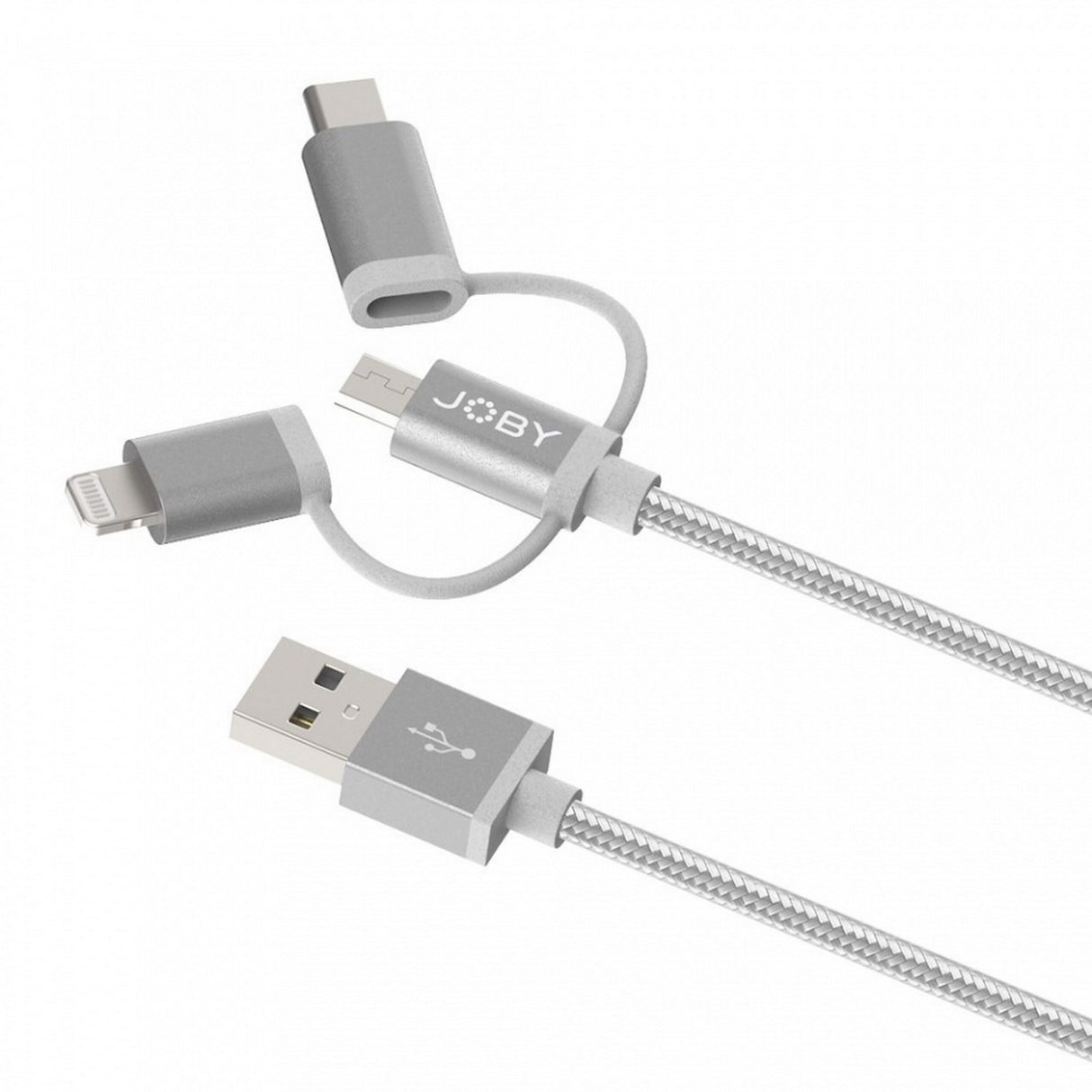 Joby JB01818 3-In-1 Charge and Sync Cable, 1.2-Meter, Space Grey