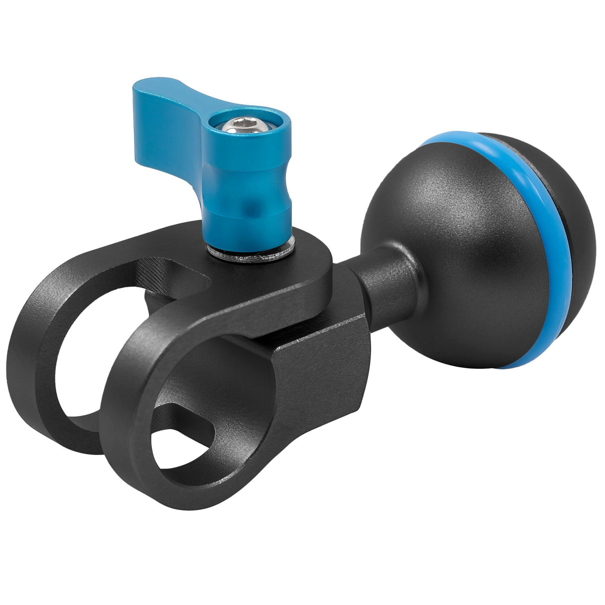 Kondor Blue Ball Head to 15MM Rod Clamp for Magic Arms, Raven Black