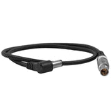 Kondor Blue Right Angle DC Male to LEMO 2-Pin 0B Male Coiled Power Cable for ARRI, Teradek