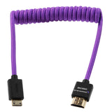 Kondor Blue Gerald Undone Mini HDMI to Full HDMI Cable 12-Inch-24-Inch Coiled, Purple