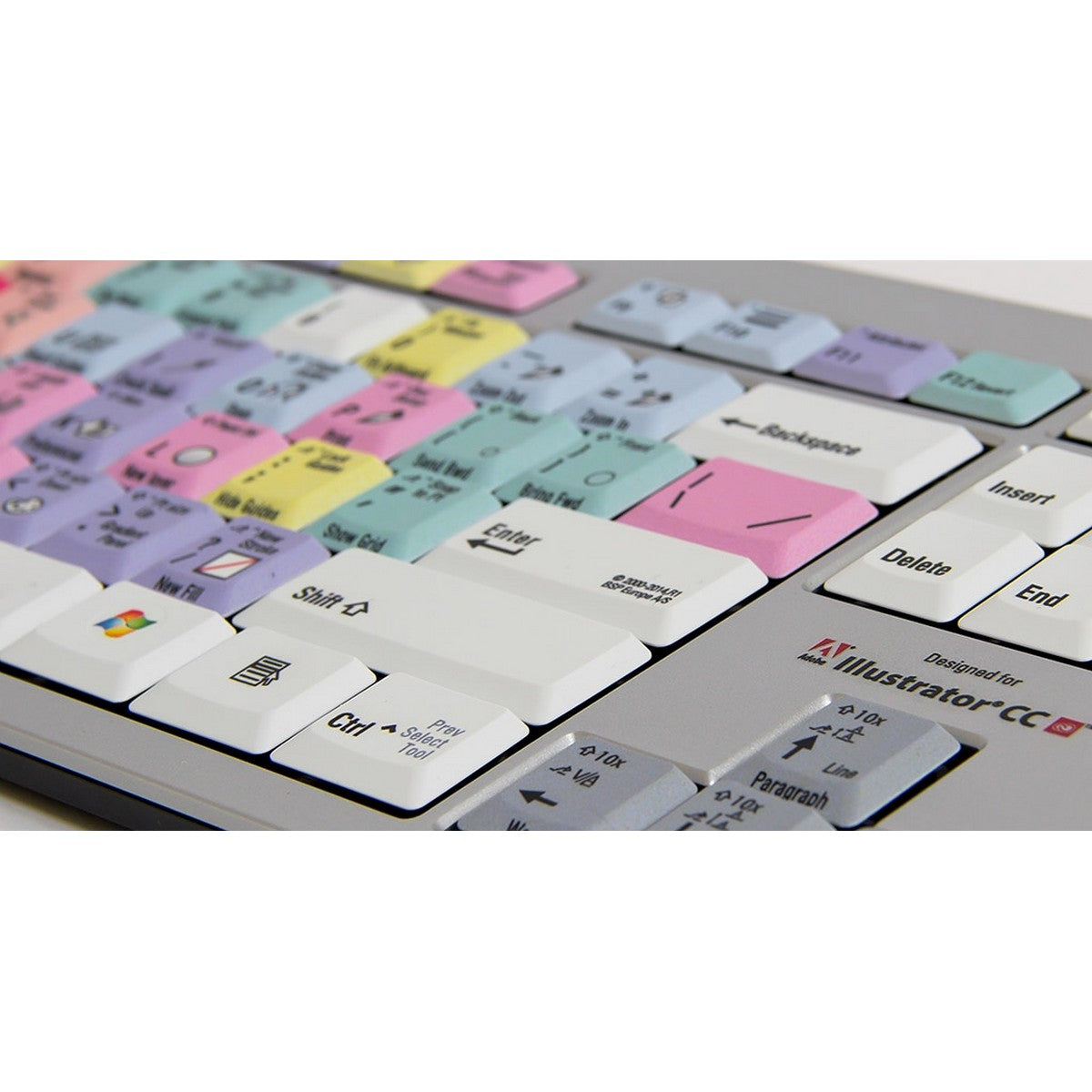 Logickeyboard Adobe Illustrator CC Slim Line PC Keyboard | Shortcut Keyboard for Adobe Illustrator CC