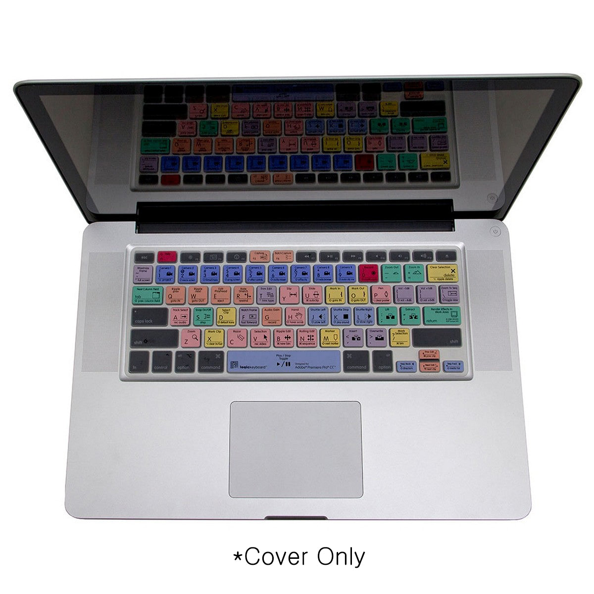 Logickeyboard Adobe PremierPro CC Macbook Unibody Skin | Shortcut Silicone Keyboard Cover for Adobe Premiere Pro CC