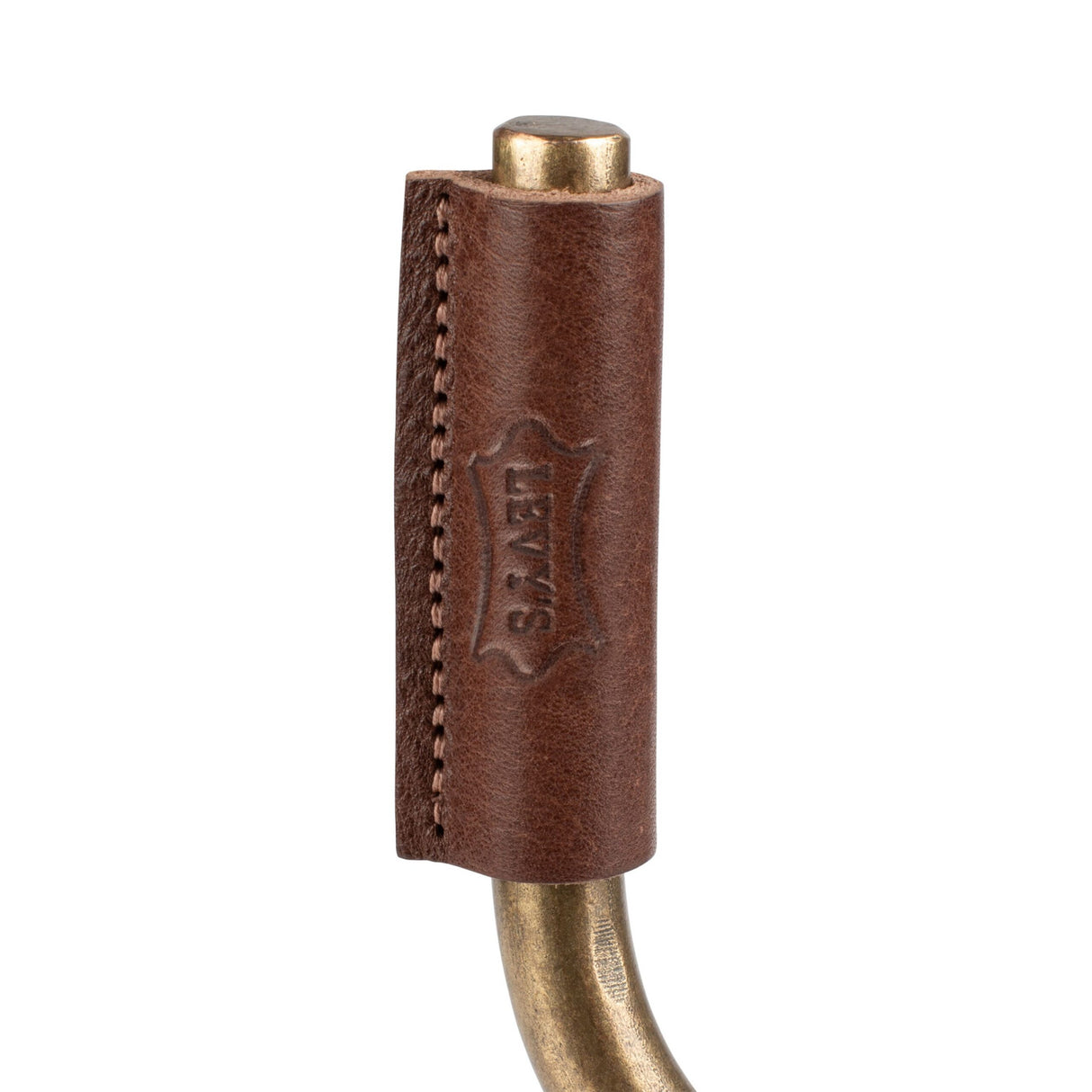 Levy's Brass Forged Guitar Hanger with Brown Leather