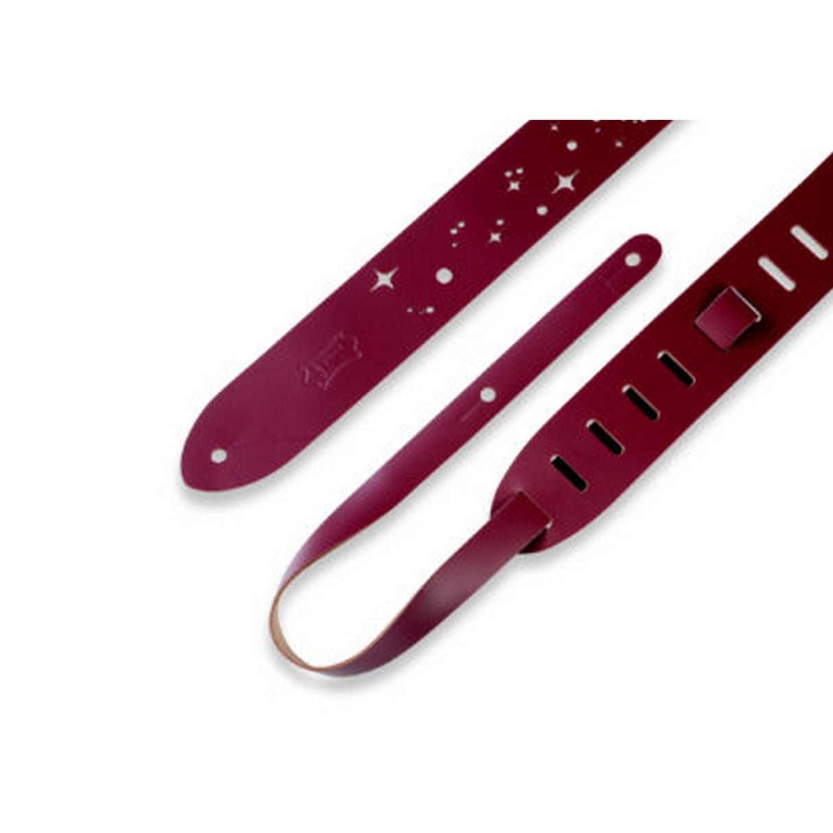 Levy's 2-Inch Wide Burgundy Chrome-Tan Leather Guitar Strap