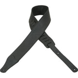 Levy's 2 1/2-Inch Wide Black Garment Leather Guitar Strap