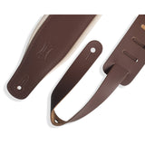 Levy's Favorite Padded Leather Guitar Strap, Brown, Cream