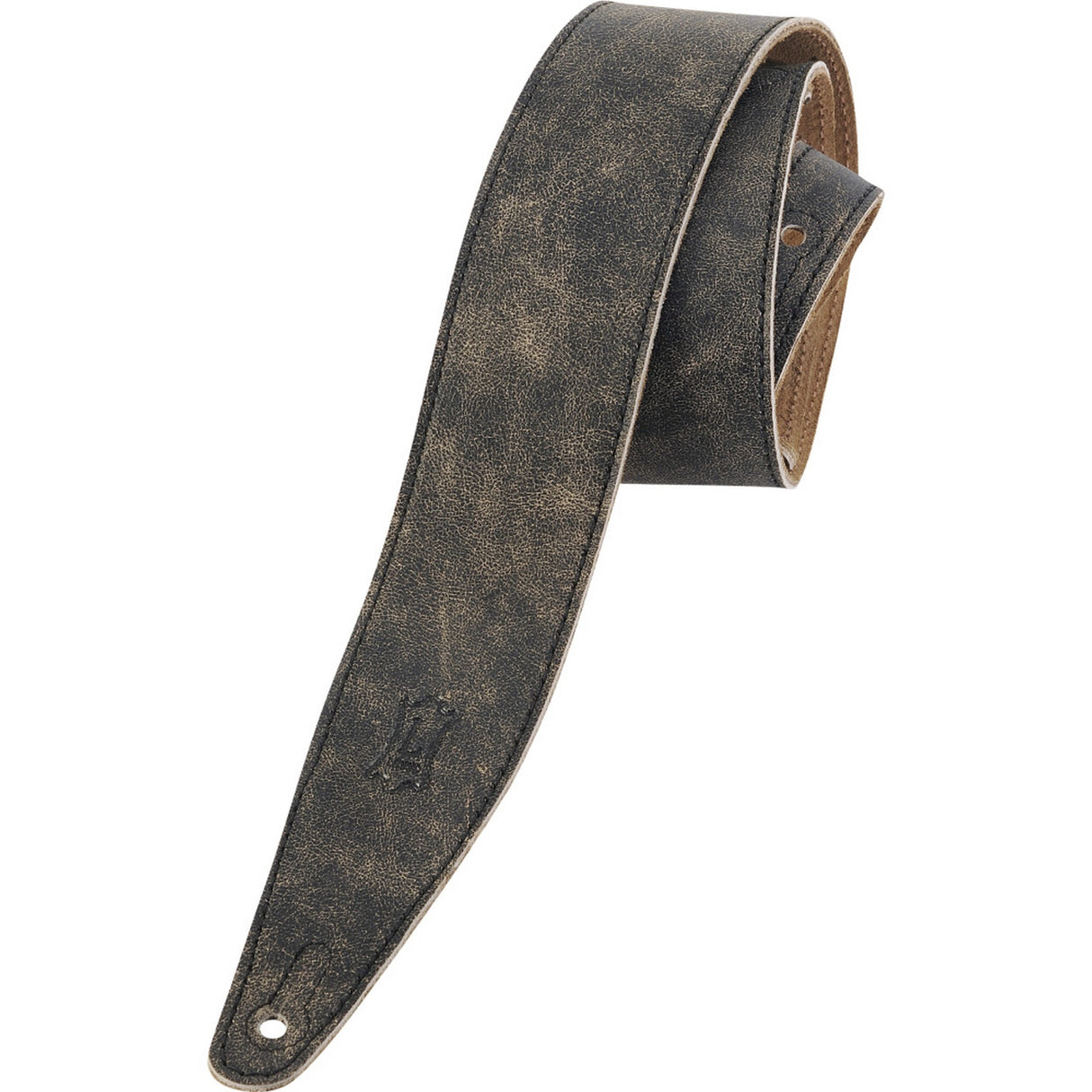 Levy's 2 1/2-Inch Wide Black Chrome Tan Guitar Strap