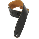 Levy's 3 1/2-Inch Wide Black Garment Leather Bass Strap