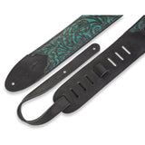 Levy's Sundance Line Palm Jade Guitar Strap, Turquoise, Brown