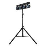 Eliminator Lighting Mini Par Bar Lighting System with 4 LED Wash Fixtures/Tripod/Wireless Remote/Transport Bag