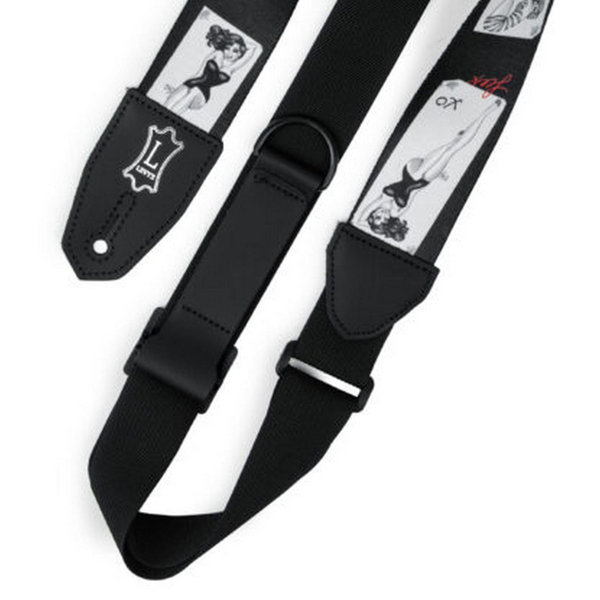 Levy's Right Height 2-Inch Wide Polyester Guitar Strap with Pin-Up Motif