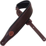 Levy's 3-Inch Signature Series Garment Leather Guitar Strap, Burgundy