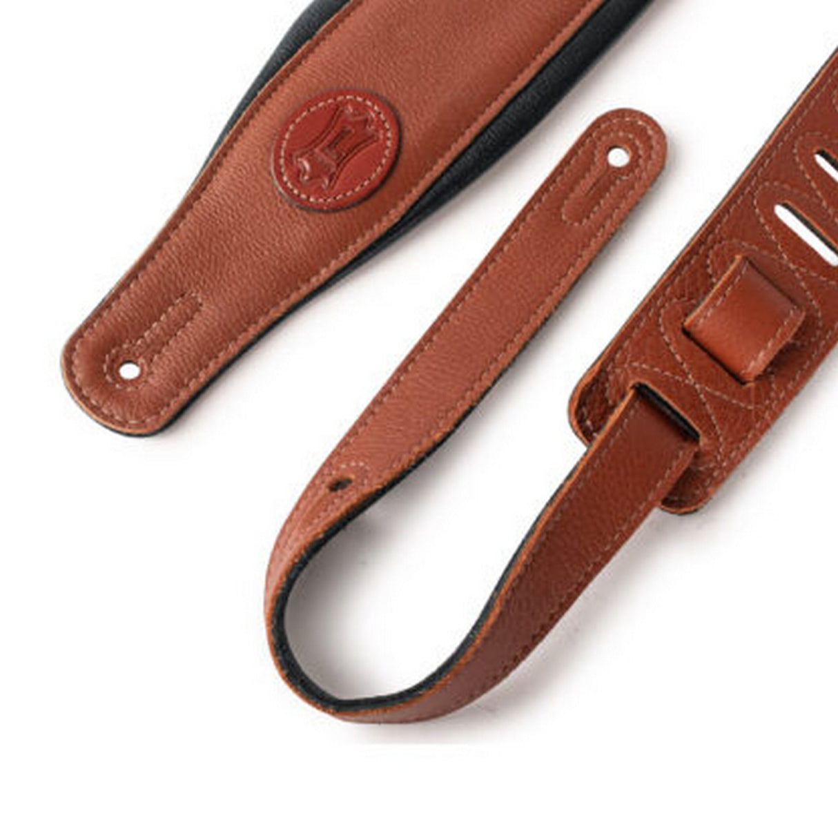 Levy's 3-Inch Signature Series Garment Leather Guitar Strap, Tan