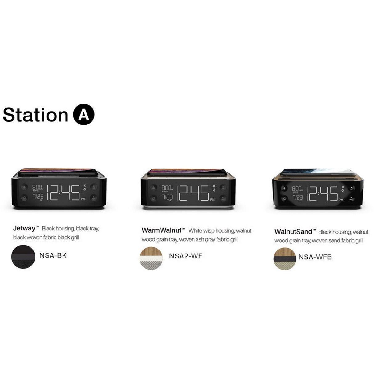 Nonstop Station A Bluetooth Alarm Clock Charging Station, Black – AVLGEAR