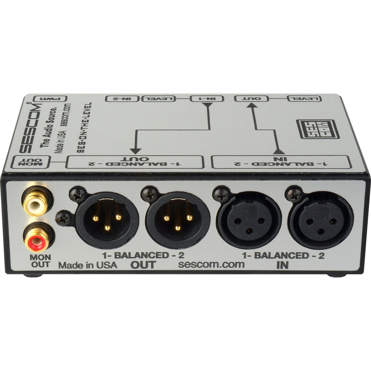 Sescom SES-ON-THE-LEVEL RCA to XLR Audio Level Converter with Level Controls
