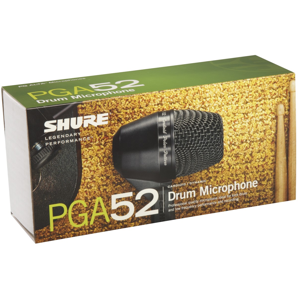 Shure PGA52-LC Cardioid Dynamic Kick Drum Microphone Less Cable