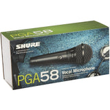 Shure PGA58-LC Cardioid Dynamic Vocal Microphone Less Cable