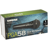 Shure PGA58-QTR Cardioid Dynamic Vocal Microphone XLR-QTR Cable