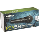 Shure PGA58-XLR Cardioid Dynamic Vocal Microphone XLR-XLR Cable