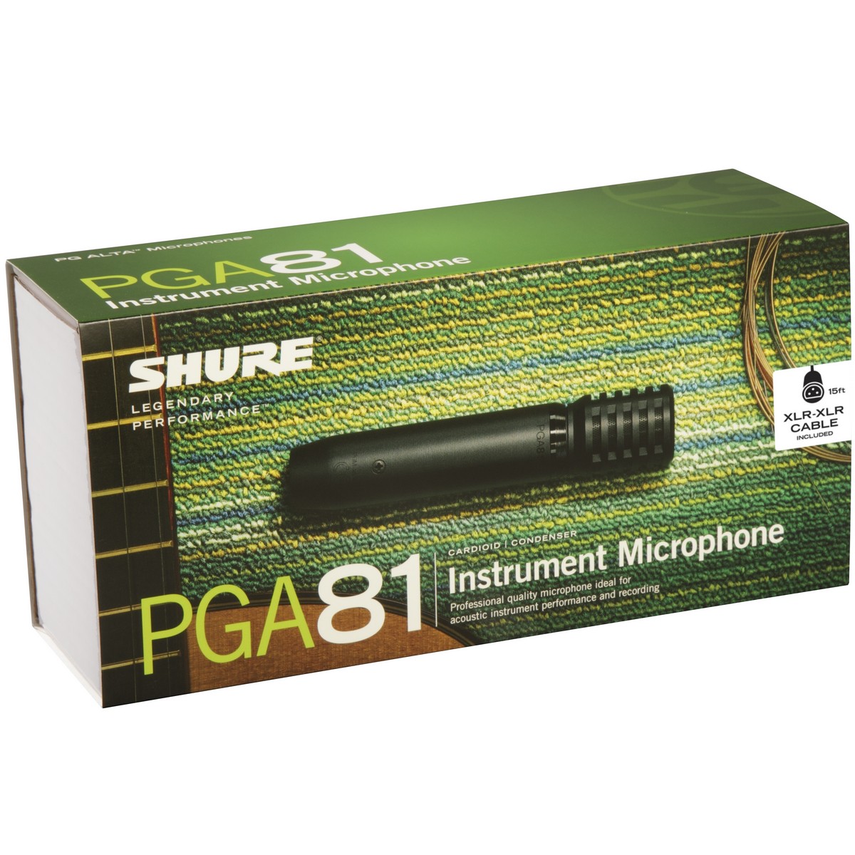 Shure PGA81-XLR Cardioid Dynamic Instrument Microphone XLR-XLR Cable