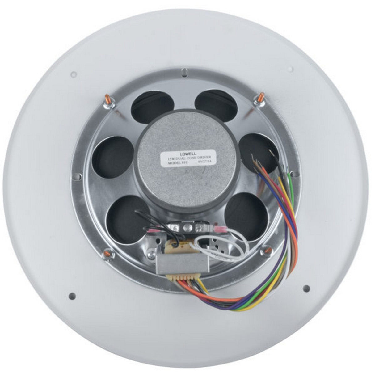 Lowell R1810-72 8 Inch 15W Dual Cone Speaker, 5W Transformer, Grille, White