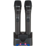 VocoPro UHF-3205 UHF Dual Channel Rechargeable Wireless Microphone System, Frequency 9