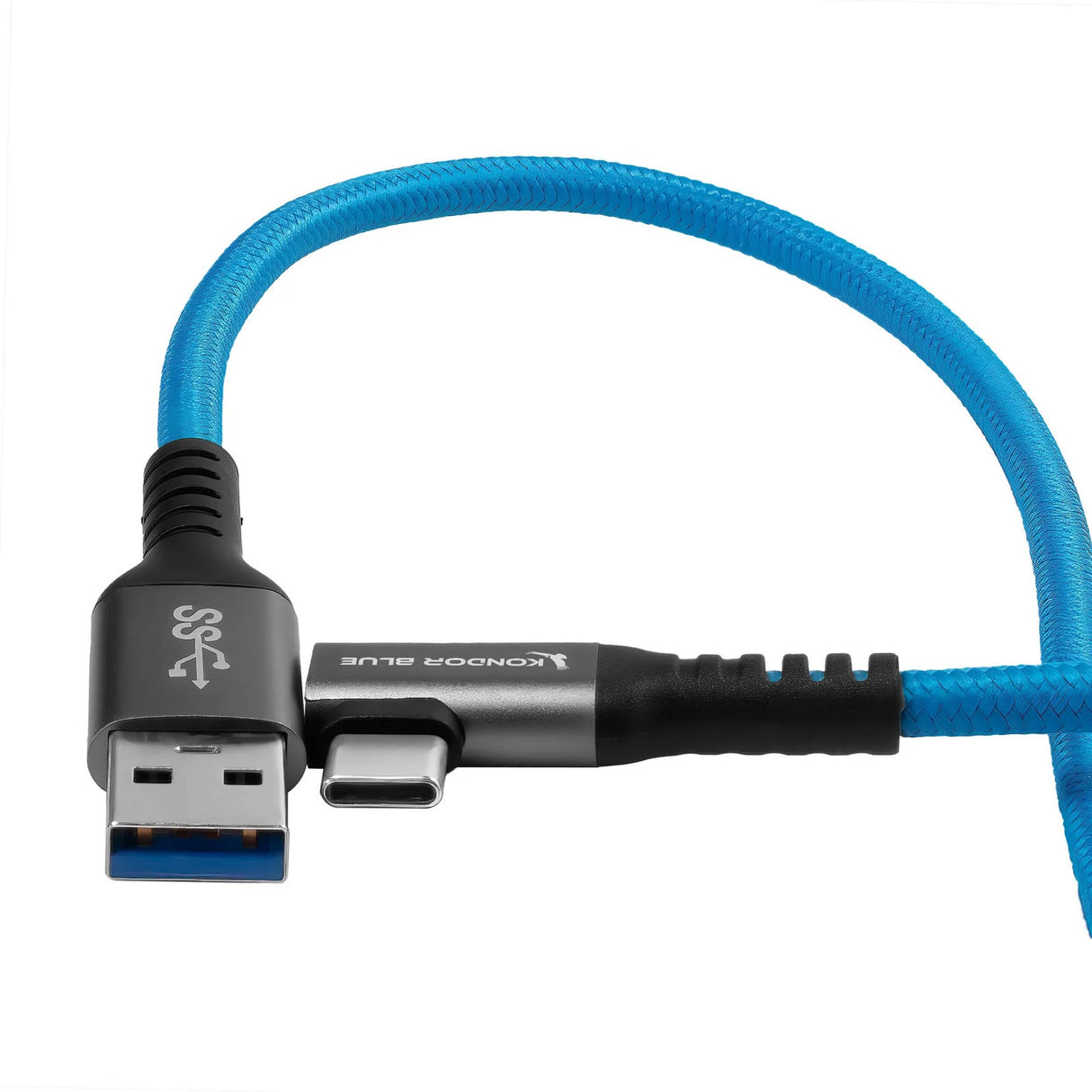 Kondor Blue 10-Foot USB-A to Right Angle USB-C Cable