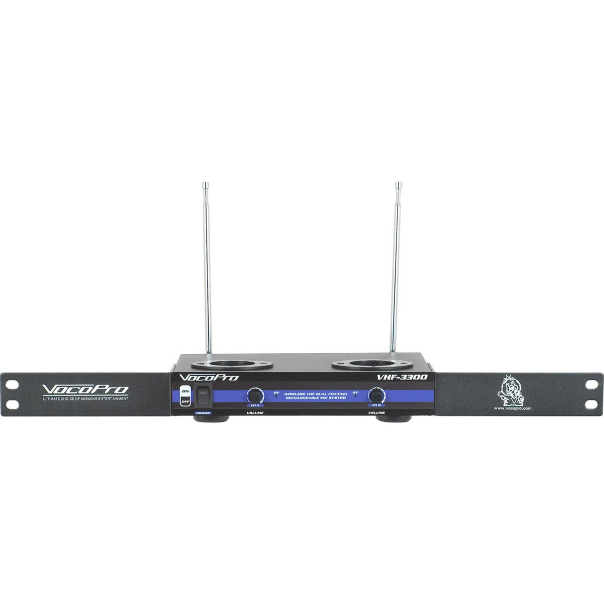 VocoPro VHF-3300 2-Channel VHF Rechargeable Wireless Microphone System