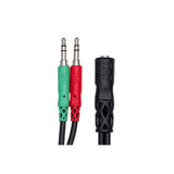 Hosa YMM-107 3.5mm TRRSF to Dual 3.5mm TRS Breakout Cable